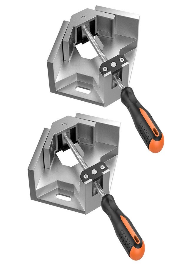 Housolution Right Angle Clamp, [2 PACK] Single Handle 90° Aluminum Alloy Corner Clamp, Clamps for Woodworking Adjustable Swing Jaw, Woodworking Tools Photo Frame Vise Holder, Gifts for Men Dad - Image 1